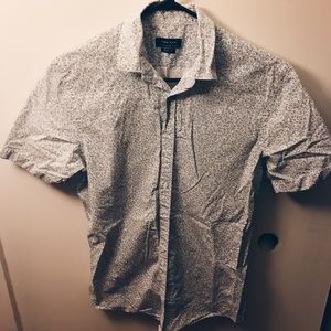 Floral print short sleeve button up